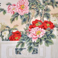 国画名家王一容六尺牡丹图《富贵长春》雍容华贵 富贵绵长