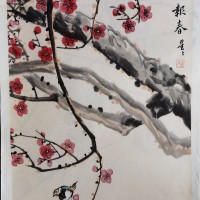 李欣欣作品红梅报春